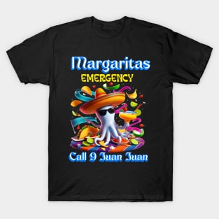 Margarita Emergency Sombrero-Wearing Octopus T-Shirt